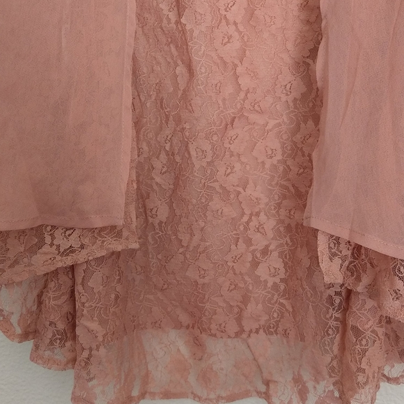 Lace net summery high low anthropologie open vest - Picture 2 of 6